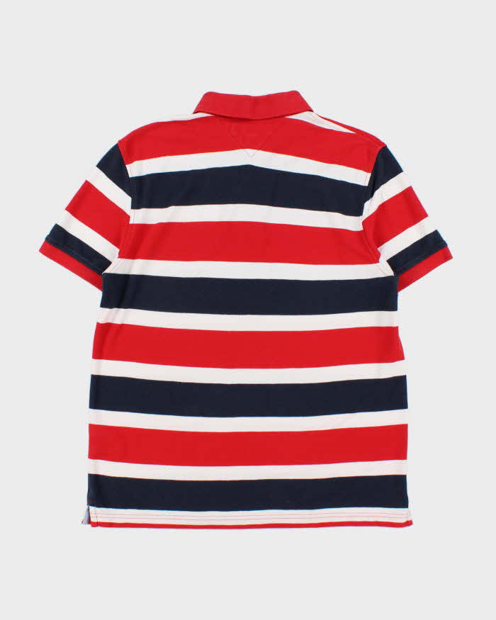 Vintage Tommy Hilfiger Striped Performance Pique Short Sleeve Polo Shirt - L