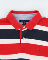 Vintage Tommy Hilfiger Striped Performance Pique Short Sleeve Polo Shirt - L