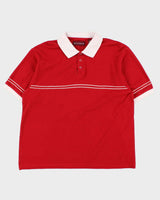 Vintage 1990s Nevada Stitch Striped Popper Button Short Sleeve Polo Shirt - L