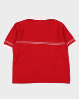 Vintage 1990s Nevada Stitch Striped Popper Button Short Sleeve Polo Shirt - L