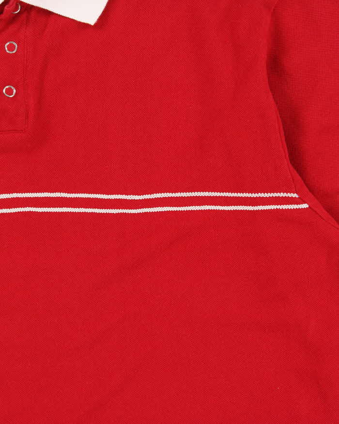 Vintage 1990s Nevada Stitch Striped Popper Button Short Sleeve Polo Shirt - L