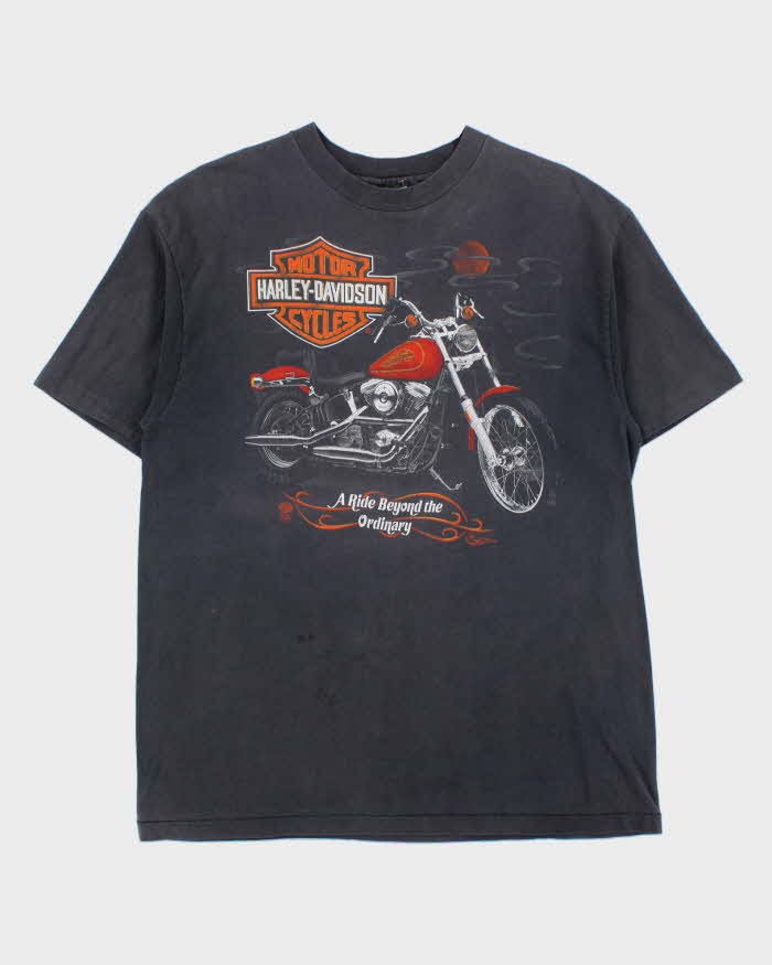 Vintage 1986 Harley Davidson 'Zooks Des Moines, LA' Hanes Beefy Made In USA Single Stitch Crewneck T-Shirt - XL