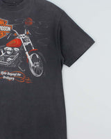 Vintage 1986 Harley Davidson 'Zooks Des Moines, LA' Hanes Beefy Made In USA Single Stitch Crewneck T-Shirt - XL