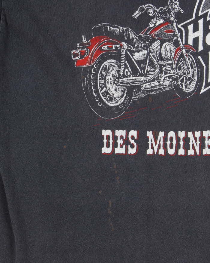 Vintage 1986 Harley Davidson 'Zooks Des Moines, LA' Hanes Beefy Made In USA Single Stitch Crewneck T-Shirt - XL