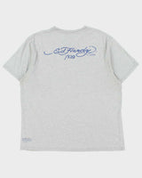 Vintage Y2K 00s Ed Hardy Marl Grey Eagle Crewneck T-Shirt - XL