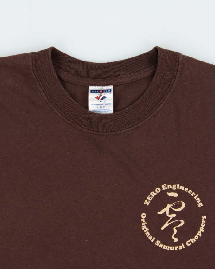 Vintage Y2K 00s Zero Engineering Okazaki Japan Original Samurai Choppers Heavyweight Crewneck T-Shirt - L