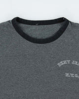 Vintage Y2K 00s DKNY Jeans Marl Grey Crewneck Ringer T-Shirt - M