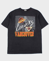 Vintage 1990 NHL Vancouver Canucks Single Stitch T-shirt - L
