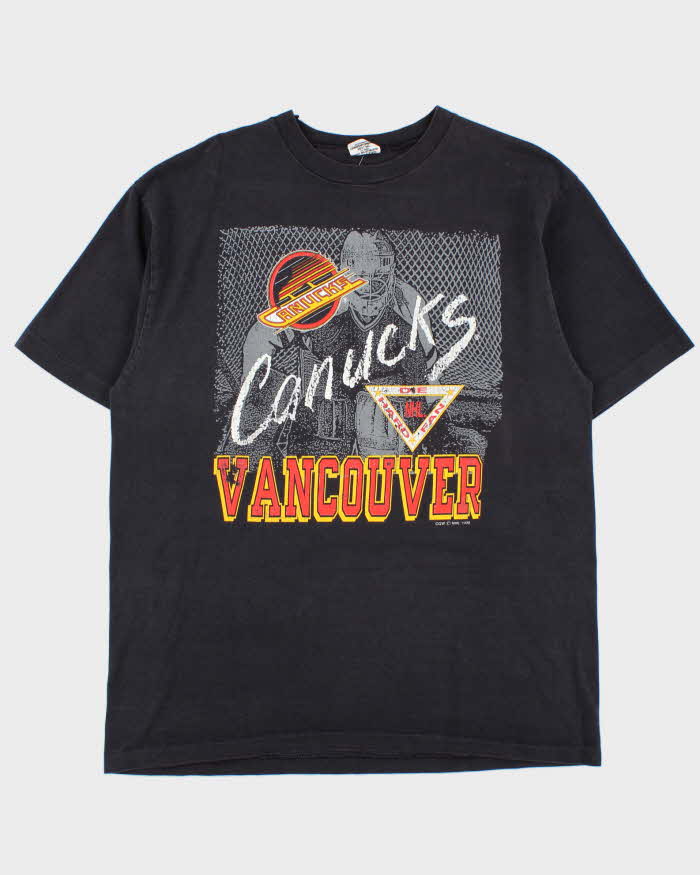 Vintage 1990 NHL Vancouver Canucks Single Stitch T-shirt - L