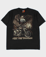 Vintage 1990s Rock Eagle Feel The Thunder Single Stitch T-shirt - XL