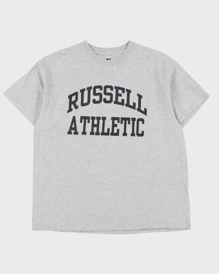 Vintage Y2K 00s Russell Athletic Marl Grey Crewneck T-Shirt - XL
