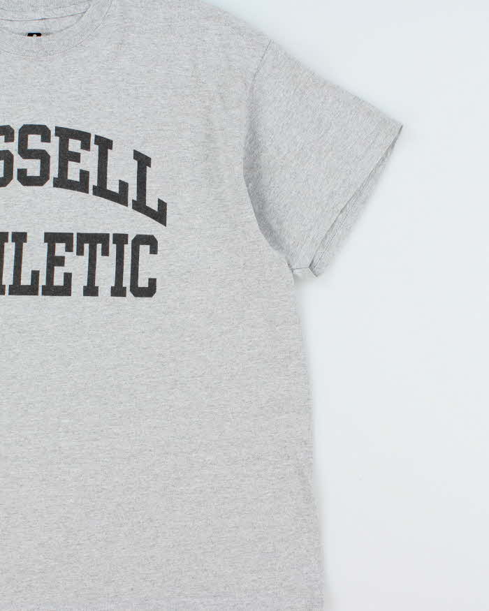 Vintage Y2K 00s Russell Athletic Marl Grey Crewneck T-Shirt - XL