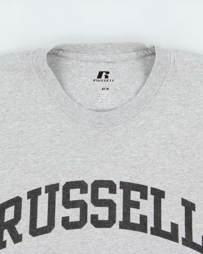 Vintage Y2K 00s Russell Athletic Marl Grey Crewneck T-Shirt - XL