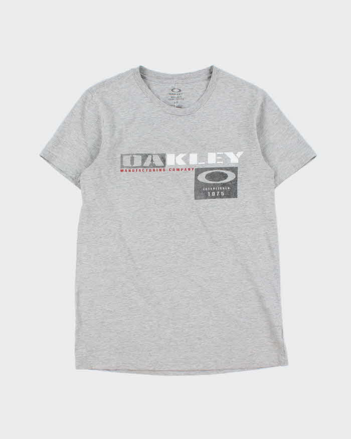 Vintage Y2K 00s Oakley Marl Grey Regular Fit Crewneck T-Shirt - S