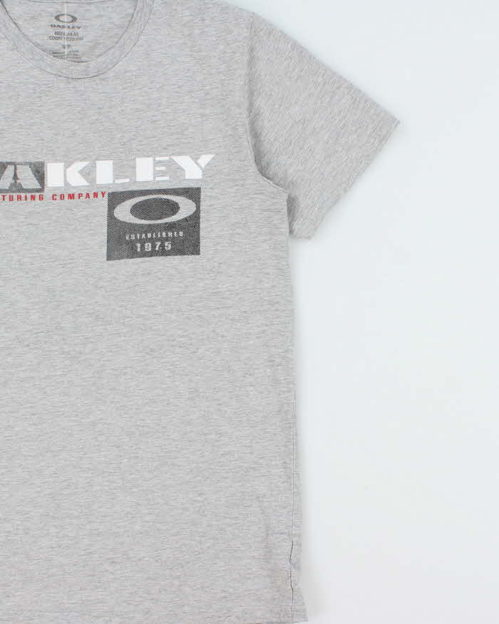 Vintage Y2K 00s Oakley Marl Grey Regular Fit Crewneck T-Shirt - S