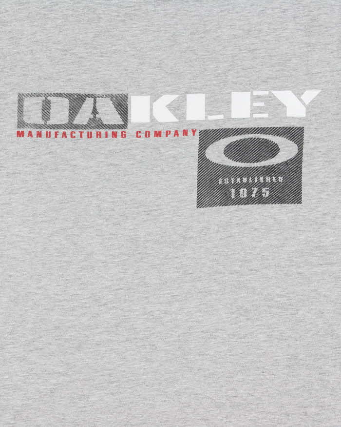 Vintage Y2K 00s Oakley Marl Grey Regular Fit Crewneck T-Shirt - S