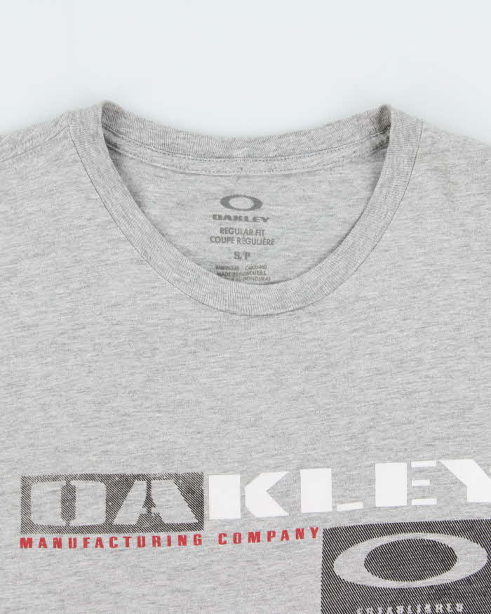 Vintage Y2K 00s Oakley Marl Grey Regular Fit Crewneck T-Shirt - S