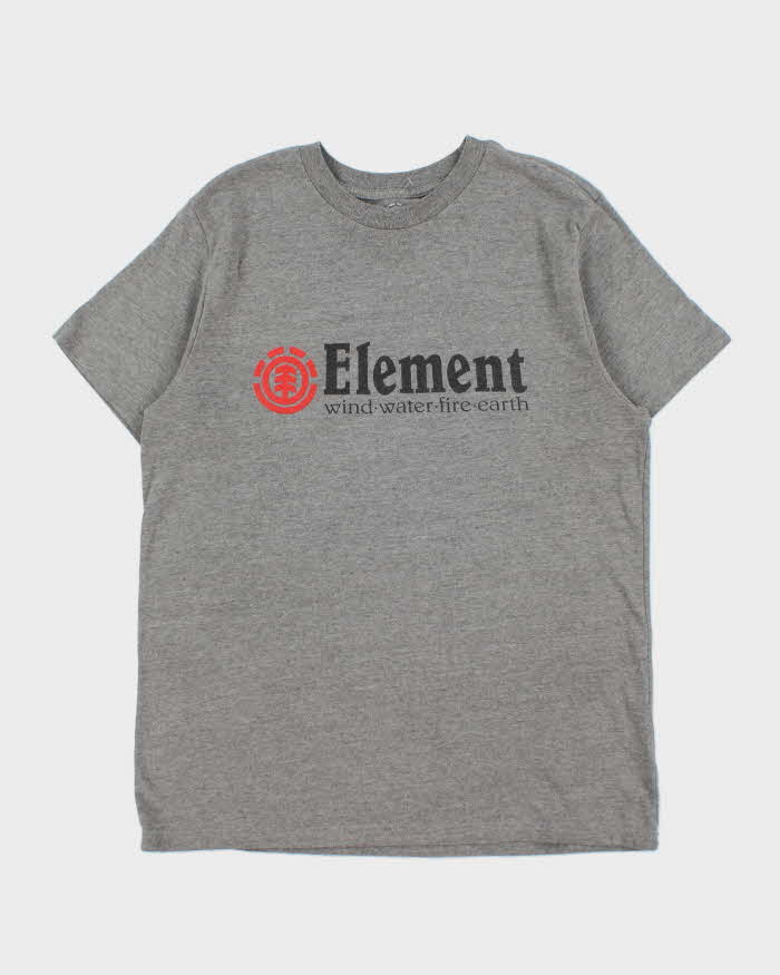 Vintage Element Skateboards Classic Logo Marl Grey Regular Fit Crewneck T-Shirt - L