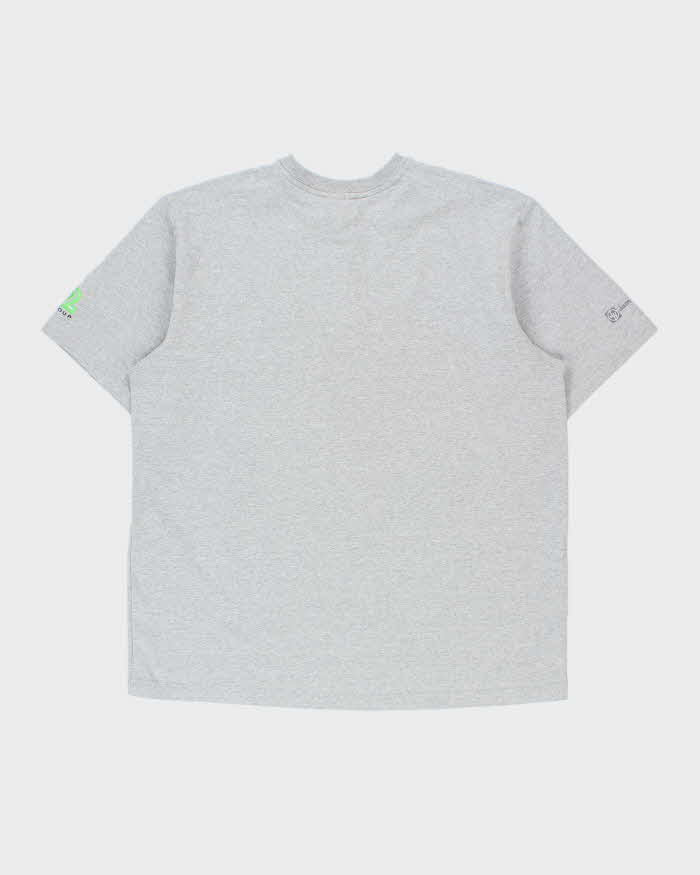Vintage Carhartt Marl Grey Heavyweight Original Fit Henley Pocket T-Shirt - XL