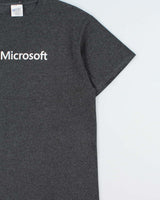 Vintage Y2K 00s Microsoft Windows Marl Grey Heavyweight Crewneck T-Shirt - L