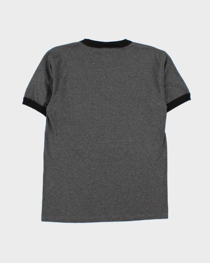 Vintage Y2K 00s Vans Skate Marl Grey Heavyweight Crewneck Ringer T-Shirt - M