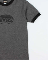Vintage Y2K 00s Vans Skate Marl Grey Heavyweight Crewneck Ringer T-Shirt - M
