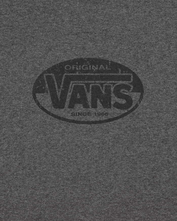 Vintage Y2K 00s Vans Skate Marl Grey Heavyweight Crewneck Ringer T-Shirt - M