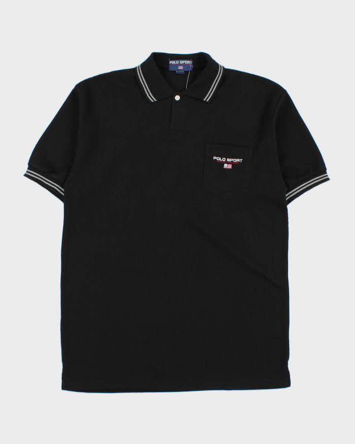 Vintage 1990s Ralph Lauren Polo Sport Ribbed Short Sleeve Pocket Polo Shirt - L