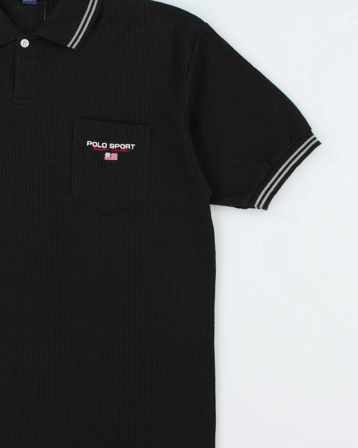 Vintage 1990s Ralph Lauren Polo Sport Ribbed Short Sleeve Pocket Polo Shirt - L
