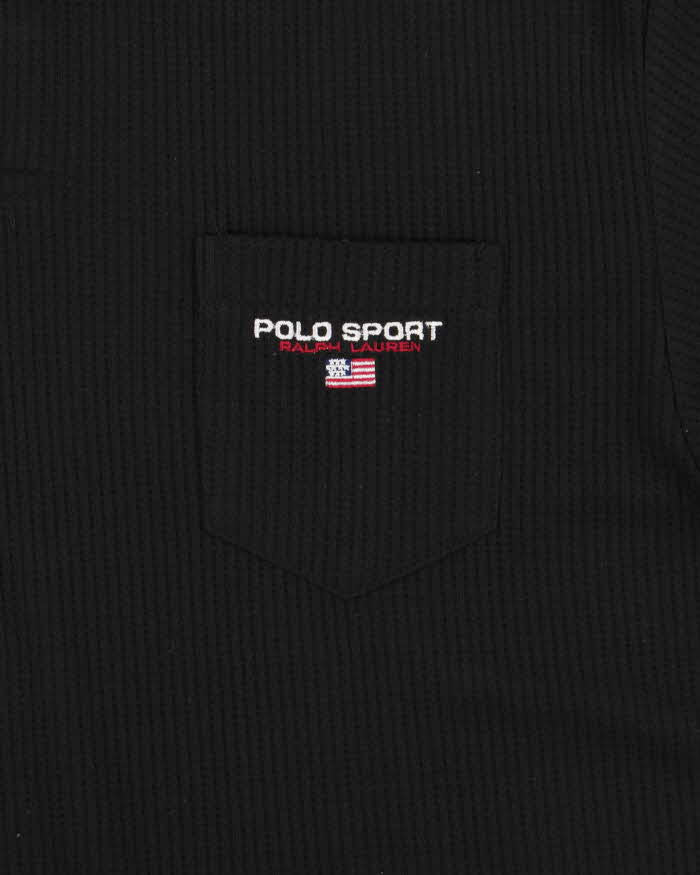 Vintage 1990s Ralph Lauren Polo Sport Ribbed Short Sleeve Pocket Polo Shirt - L