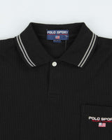 Vintage 1990s Ralph Lauren Polo Sport Ribbed Short Sleeve Pocket Polo Shirt - L