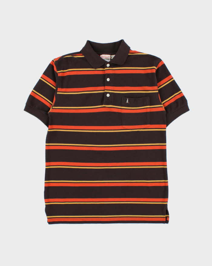 Vintage 1990s Penguin Musingwear Striped Short Sleeve Pocket Polo Shirt - S