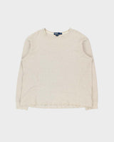 Vintage 1990s Polo Ralph Lauren Cotton &amp; Linen Heavyweight Long Sleeve T-shirt - XXL