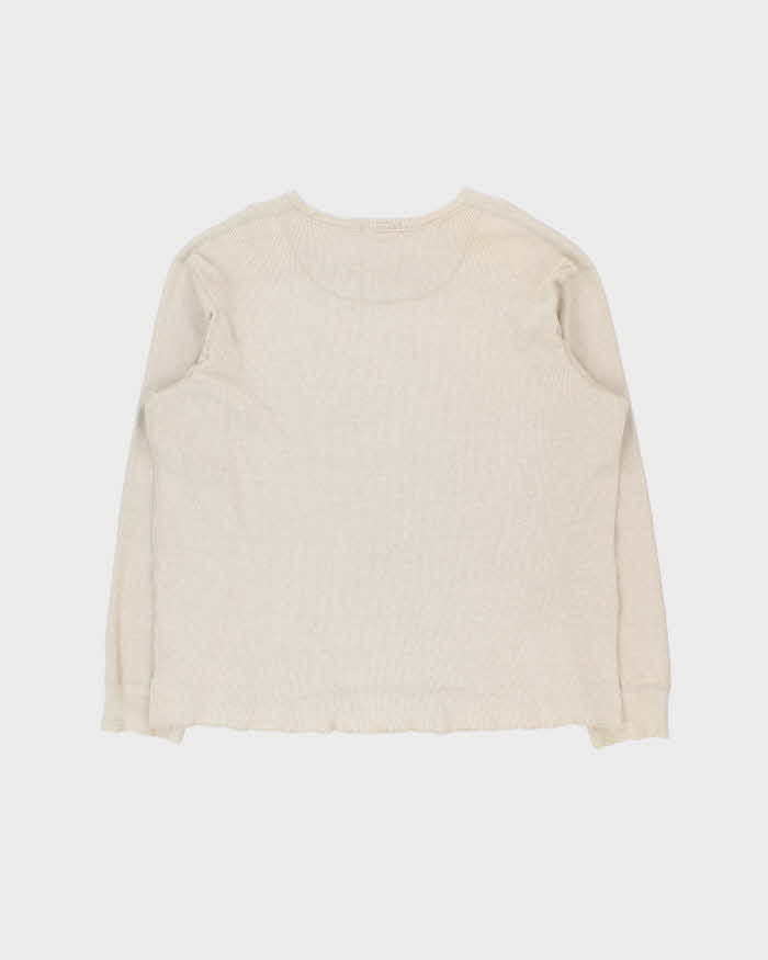 Vintage 1990s Polo Ralph Lauren Cotton &amp; Linen Heavyweight Long Sleeve T-shirt - XXL