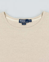 Vintage 1990s Polo Ralph Lauren Cotton &amp; Linen Heavyweight Long Sleeve T-shirt - XXL