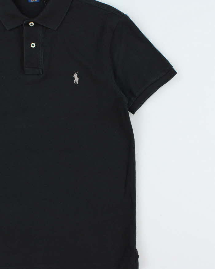 Vintage Polo Ralph Lauren Black Classic Slim Fit Short Sleeve Polo Shirt - M