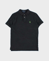 Vintage Polo Ralph Lauren Marl Grey Volt Pony Classic Slim Fit Short Sleeve Polo Shirt - M