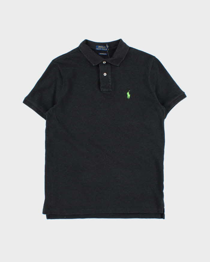 Vintage Polo Ralph Lauren Marl Grey Volt Pony Classic Slim Fit Short Sleeve Polo Shirt - M