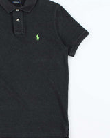 Vintage Polo Ralph Lauren Marl Grey Volt Pony Classic Slim Fit Short Sleeve Polo Shirt - M