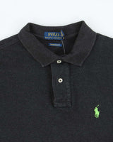Vintage Polo Ralph Lauren Marl Grey Volt Pony Classic Slim Fit Short Sleeve Polo Shirt - M
