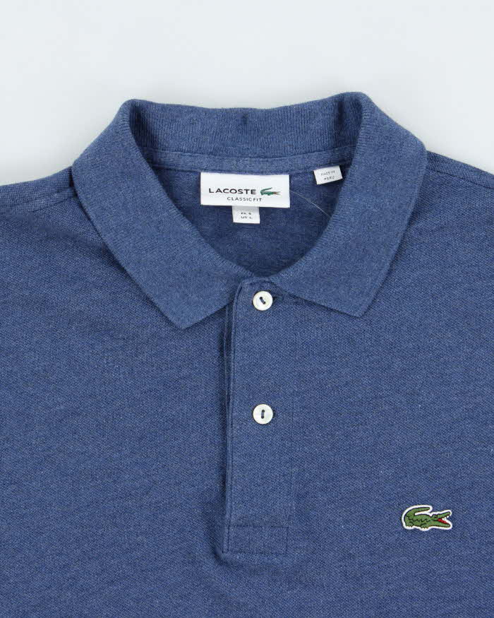 Vintage Lacoste Marl Blue Croc Classic Fit Short Sleeve Polo Shirt - L