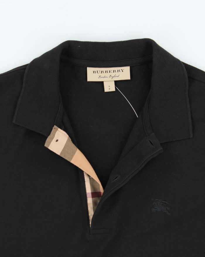 Vintage Burberry Classic Nova Check Placket Short Sleeve Polo Shirt - S
