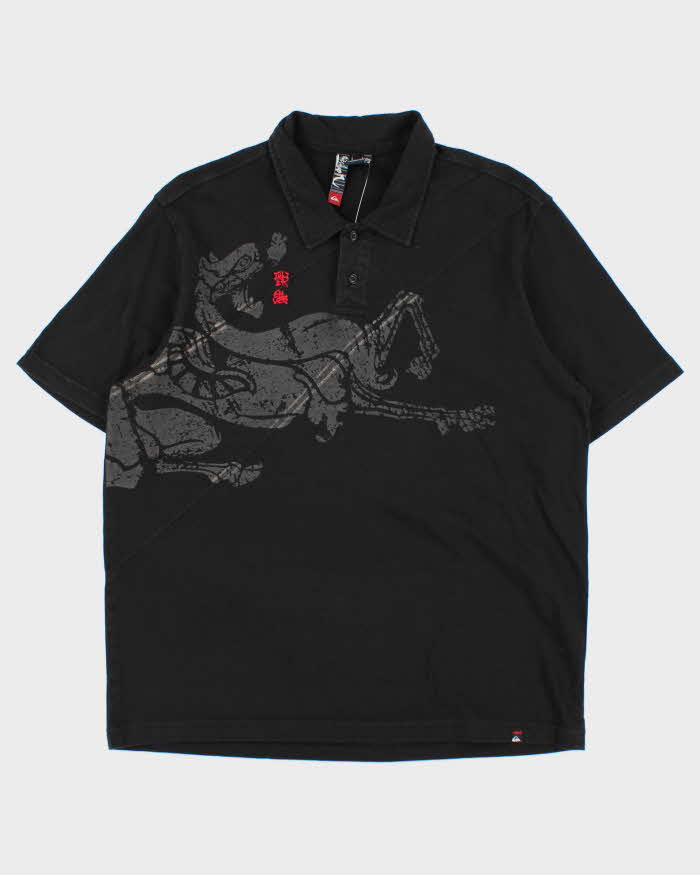 Vintage Y2K 00s Quiksilver Sukajan Embroidered Short Sleeve Polo Shirt - L
