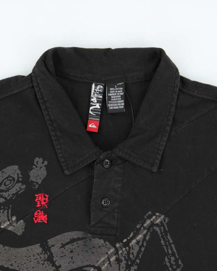 Vintage Y2K 00s Quiksilver Sukajan Embroidered Short Sleeve Polo Shirt - L