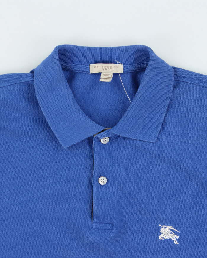 Vintage Burberry Brit Classic Nova Check Placket Short Sleeve Polo Shirt - XL