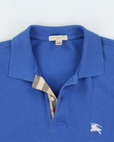 Vintage Burberry Brit Classic Nova Check Placket Short Sleeve Polo Shirt - XL