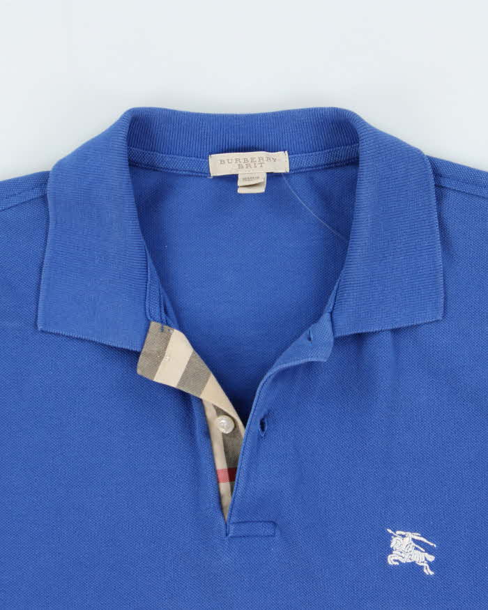 Vintage Burberry Brit Classic Nova Check Placket Short Sleeve Polo Shirt - XL