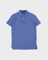 Vintage Polo Ralph Lauren Marl Blue Classic Custom Slim Fit Short Sleeve Polo Shirt - S