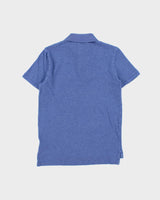 Vintage Polo Ralph Lauren Marl Blue Classic Custom Slim Fit Short Sleeve Polo Shirt - S