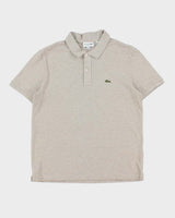 Vintage Lacoste Marl Beige Classic Croc Slim Fit Short Sleeve Polo Shirt - XL